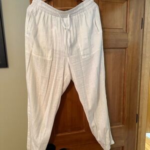 Universal Standard white linen joggers NWT, size xs 10-12